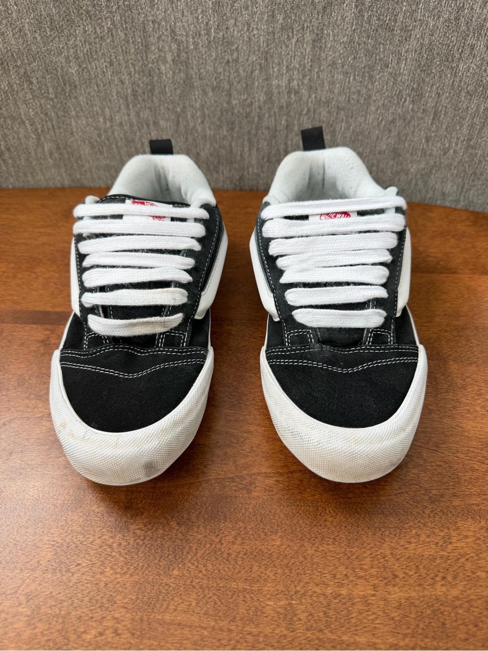 Vans Knu Skool sneakers in the Black/True White colorway